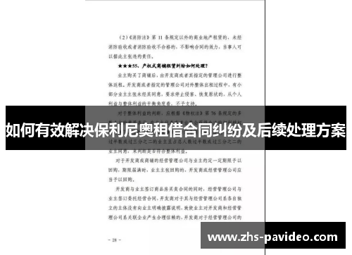 如何有效解决保利尼奥租借合同纠纷及后续处理方案