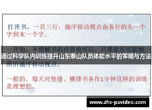 通过科学队内训练提升山东泰山队员体能水平的策略与方法